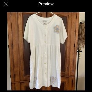 Mark Travers L Chenille Robe 100 Cotton Supertex Australia Cr w/pale flowers